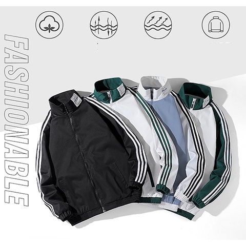 Áo khoác thể thao ADIDAS đơn giản thoải mái thời trang xuân thu cho cặp đôi