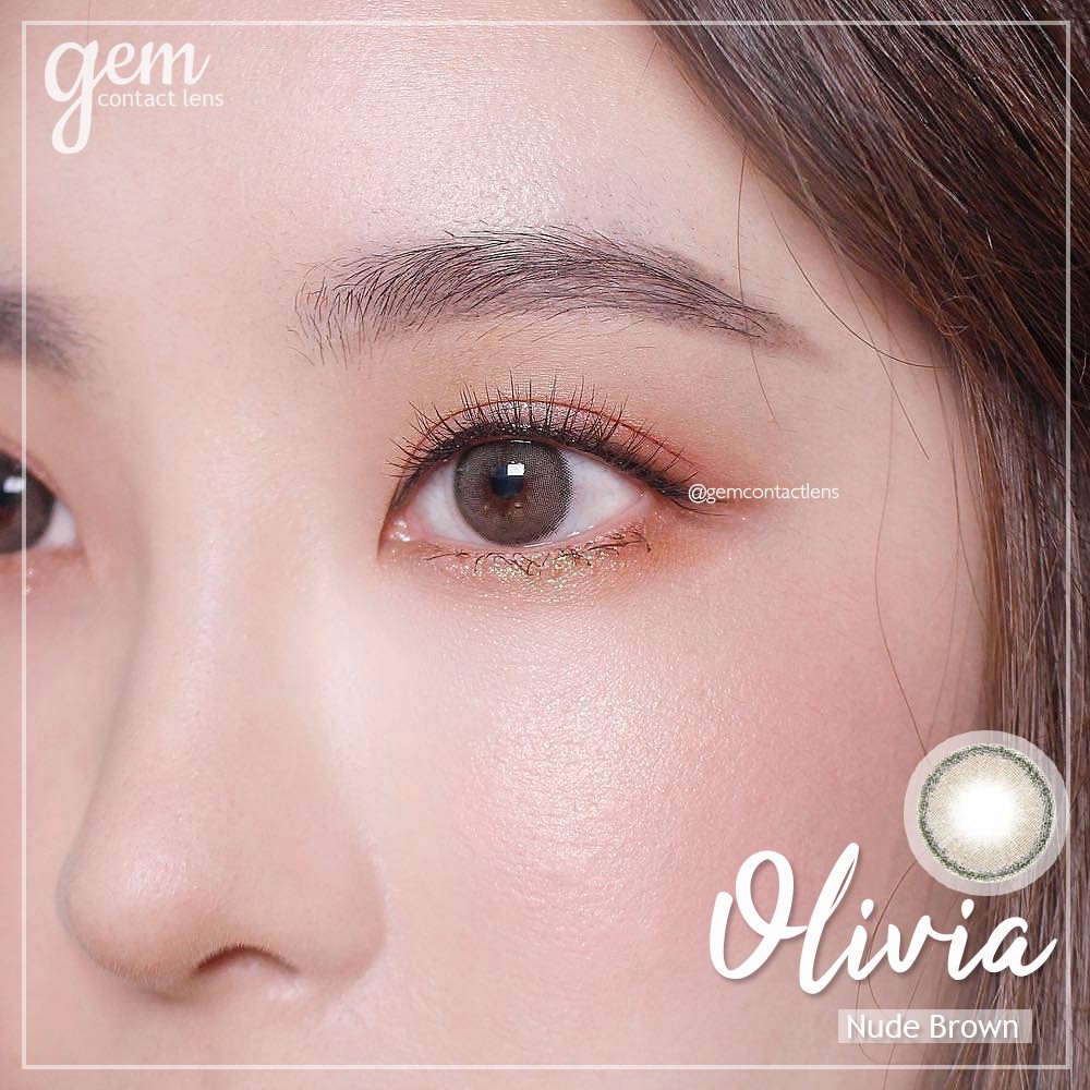 [CÓ LỆCH] áp tròng OLIVIA NUDE BROWN - Ẩm cao 55% - HSD 6 THÁNG