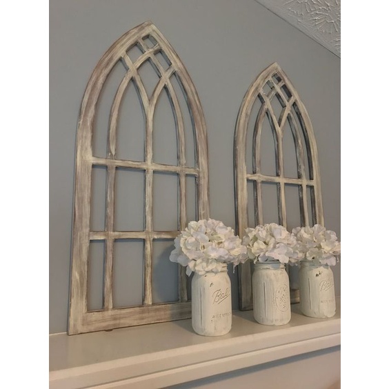 Khung cửa sổ kèm gương, trang trí decor