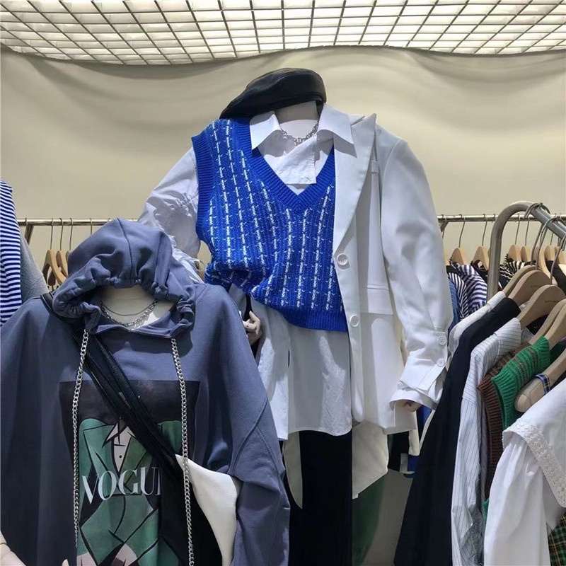 Áo len nữ không tay cổ chữ V thời trang mới