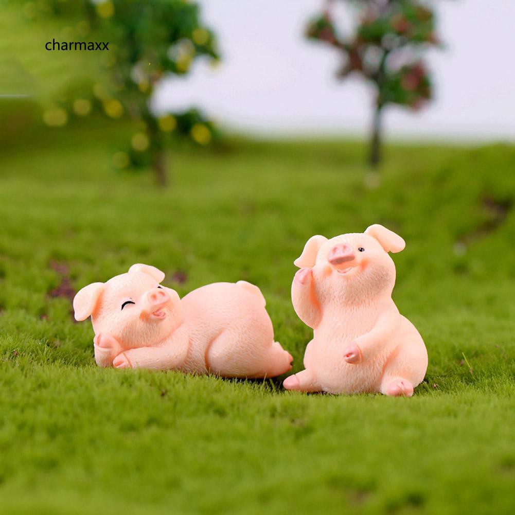 Mô hình heo mini dễ thương bằng resin dùng trang trí tiểu cảnh/nội thất