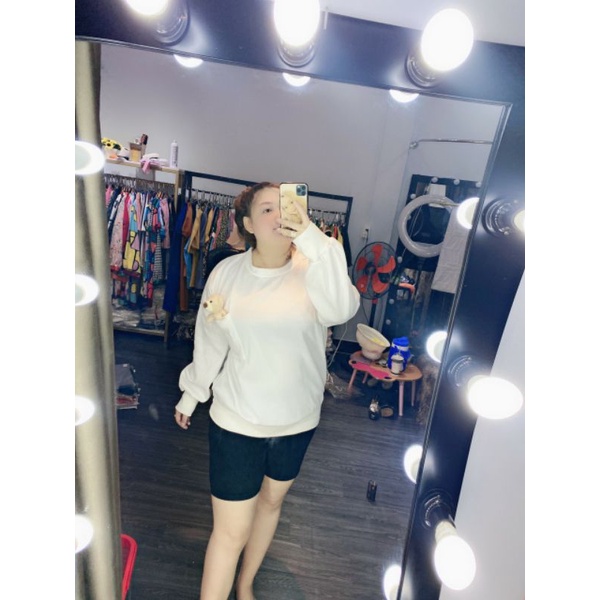 Áo Thun Nỉ &quot;Bigsize&quot; Unisex Tặng [Gấu] + Quần Ngố Giá Sốc 190k Nhân Dịp NOEL
