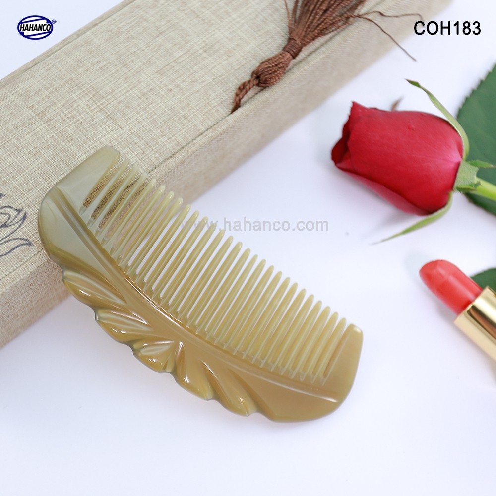 Lược sừng xuất Nhật - COH183 (Size: S - 11cm) Vương miện nhỏ - Horn Comb of HAHANCO - Chăm sóc tóc