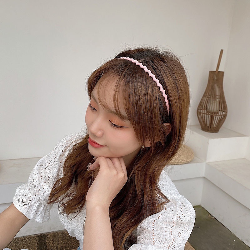 Băng Đô Cài Tóc Răng Cưa Gợn Sóng Chống Trượt Màu Sắc Ngọt Ngào Cho Nữ