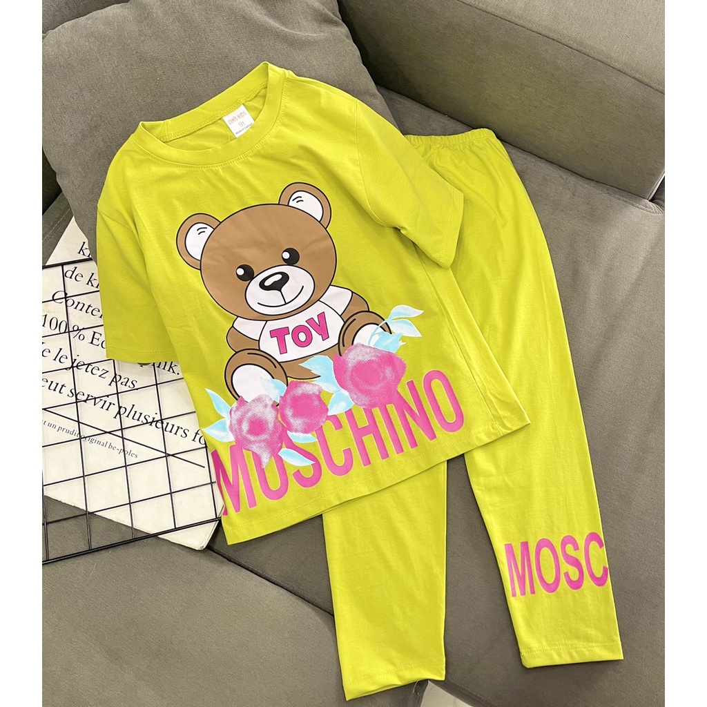 Đồ bộ bé gái, Bộ bé gái size đại áo ngắn tay quần dài thể thao cá tính 24-42kg J322