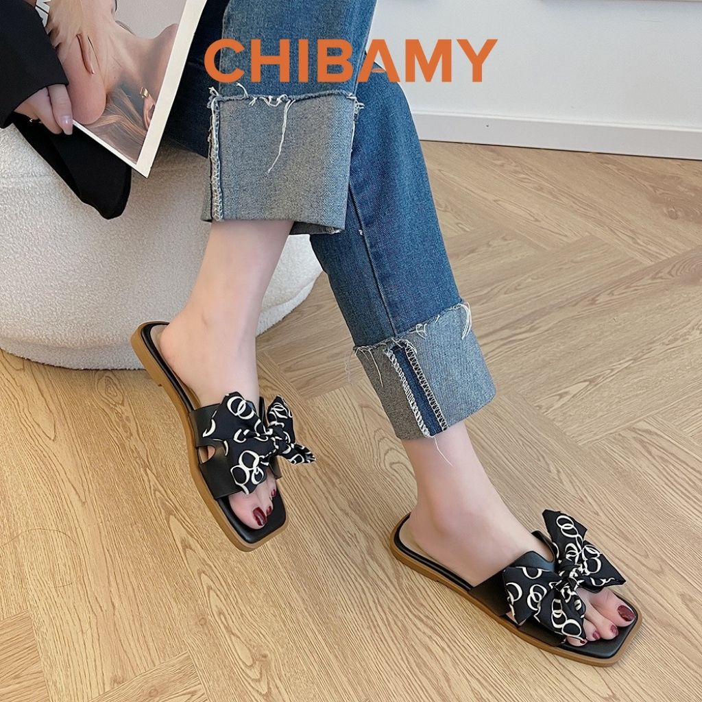 Dép Thời Trang Nữ Thắt Nơ Tiểu Thư phong cách tiểu thư đi biển, đi chơi - ChiBamy Shoes