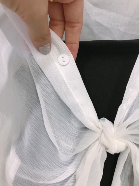 FREESHIP Set váy body kèm áo sơ mi buộc vạt áo khoác vải voan 💦20Charm💦 | BigBuy360 - bigbuy360.vn