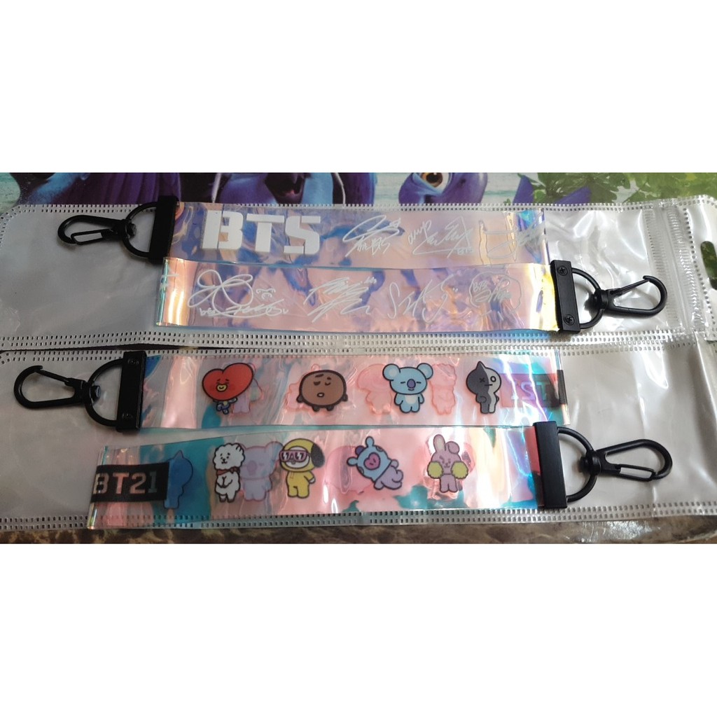 Nametag BT21 và chữ ký - dây đeo cặp, túi xách, móc khóa