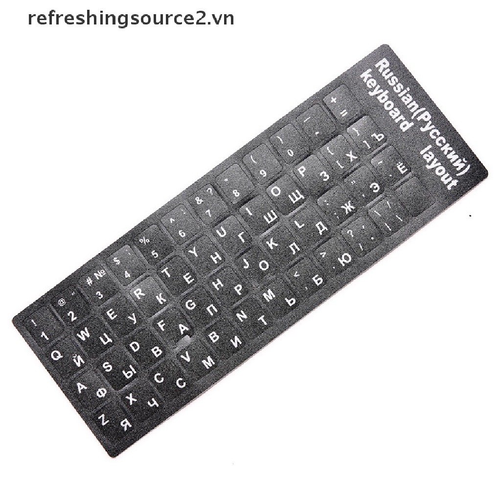 Bộ 2 Miếng Dán Bàn Phím Máy Tính in Chữ Tiếng Nga Màu Trắng Và Đen