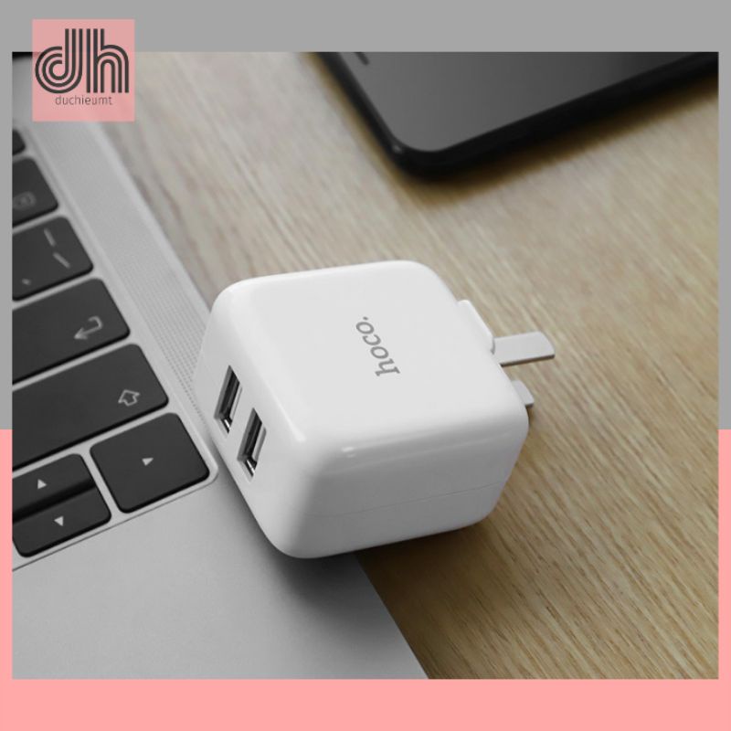 Củ cốc sạc nhanh 2 cổng cho điện thoại máy tính bảng Hoco C54