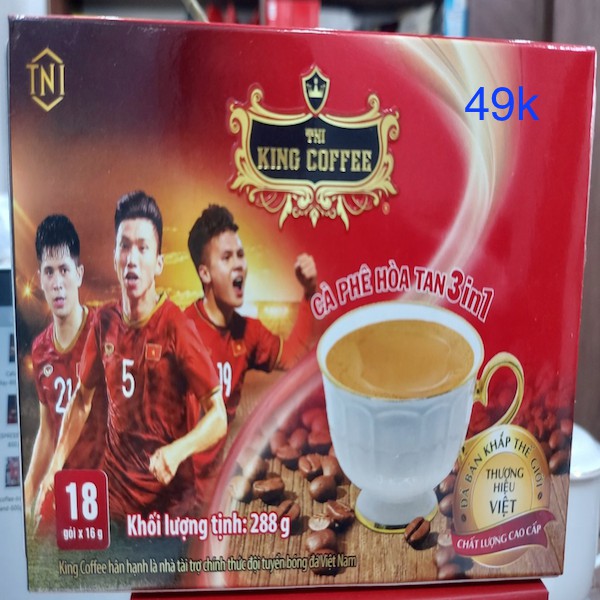 Coffee hòa tan 3 in 1 bịch 88 gói hiệu TNI King Coffee