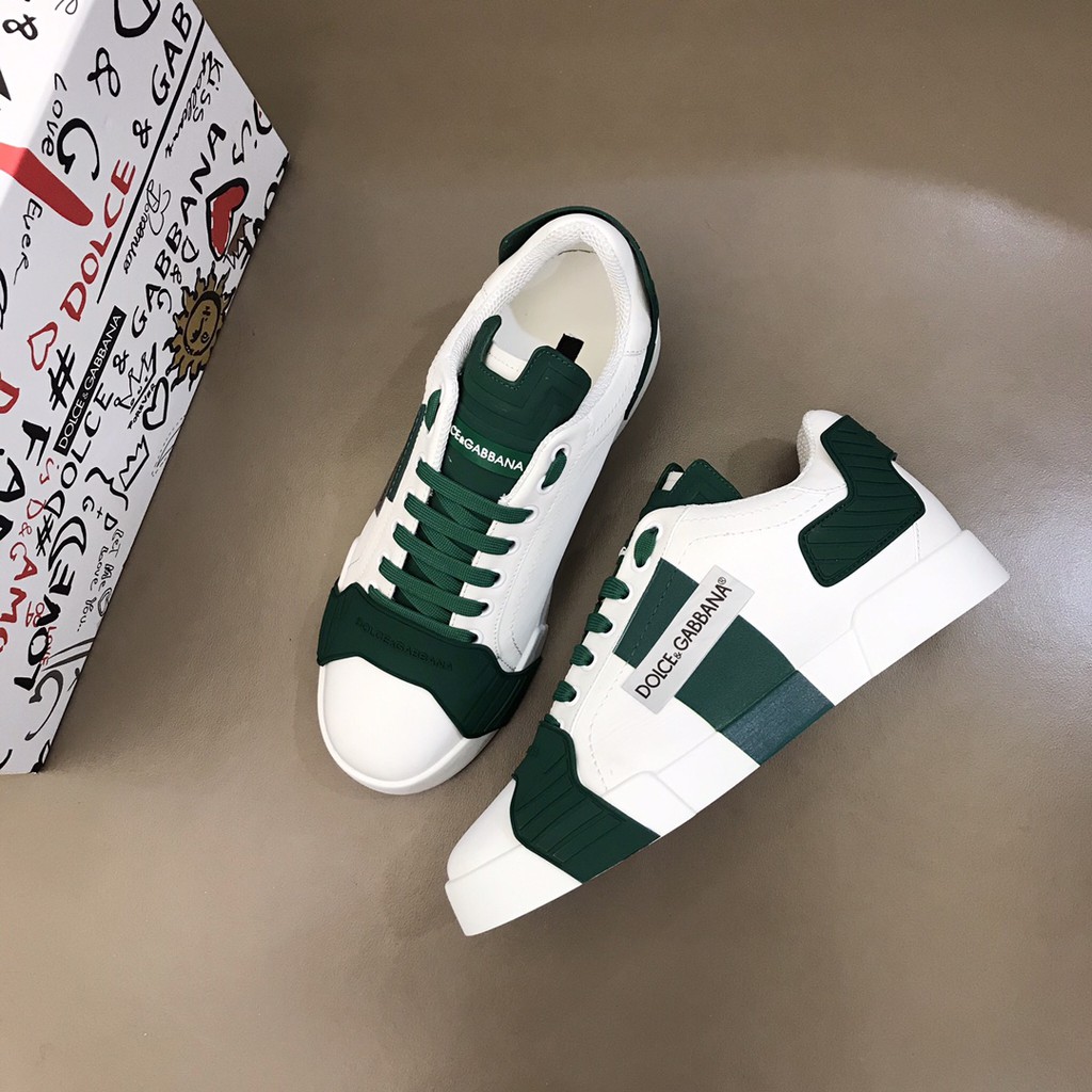 Giày sneakers nam da thật Dolce & Gabbana D&G kiểu dáng thể thao ấn tượng, thiết kế đơn giản, năng động