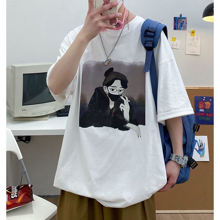 Áo thun tay lỡ Unisex, áo phông form rộng M230 LK SHOP