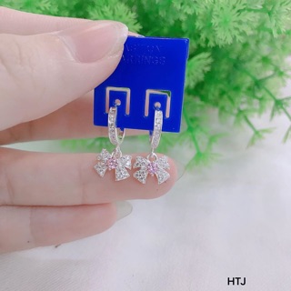 BÔNG TAI KHOEN TRÒN MẶT NƠ BẠC TA - NGƯỜI LỚN TRẺ CON ĐỀU ĐEO ĐƯỢC