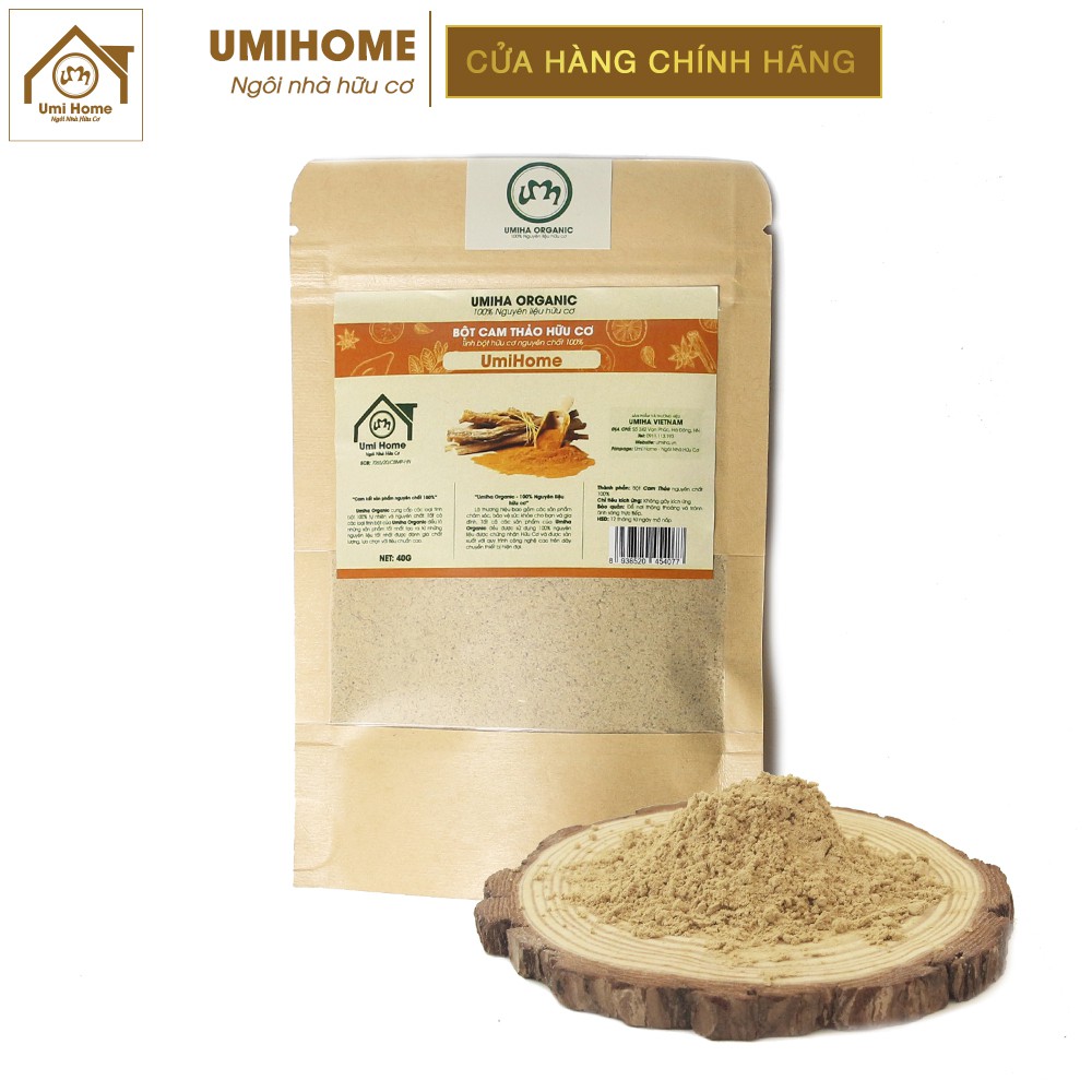 Bột Cam Thảo hữu cơ UMIHOME nguyên chất | Licorice powder 100% Organic 40G