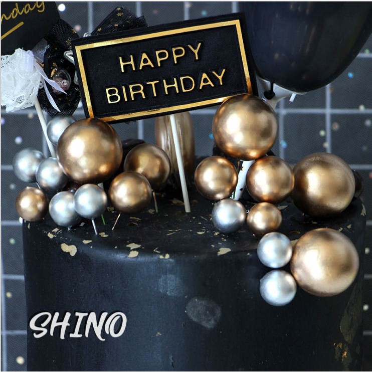 Bóng vàng/bạc trang trí bánh kem