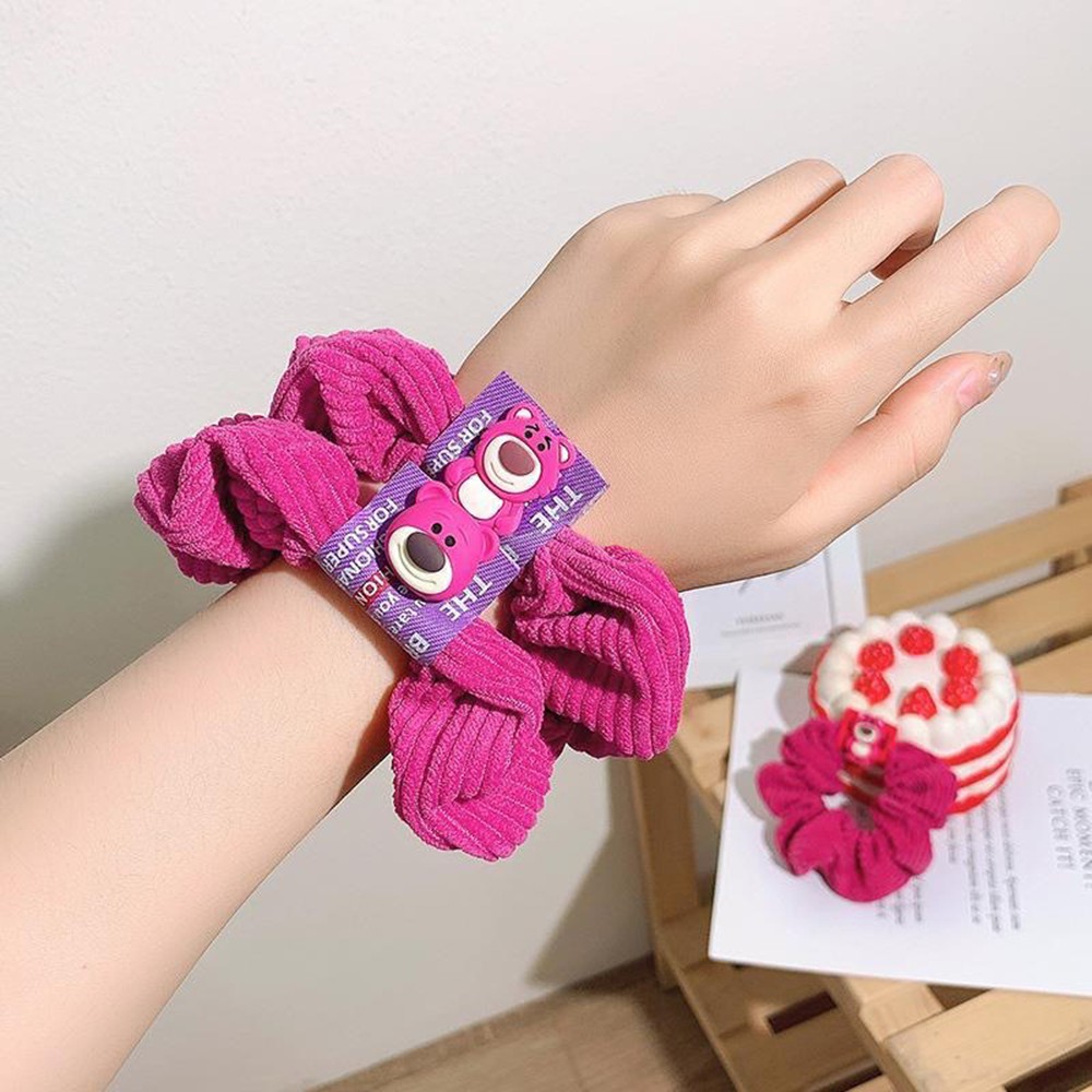 Dây buộc tóc màu đỏ hồng dễ thương thời trang cho nữ