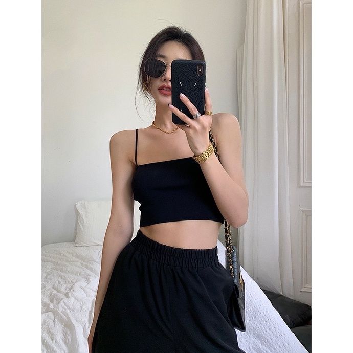 Áo hai dây QKOOLE ôm dáng phong cách Hàn Quốc quyến rũ cho nữ