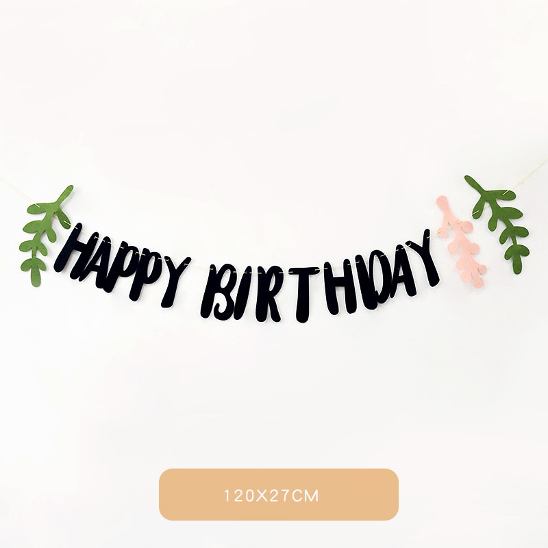 Dây chữ HAPPY BIRTHDAY nỉ trang trí sinh nhật phong cách Hàn Quốc