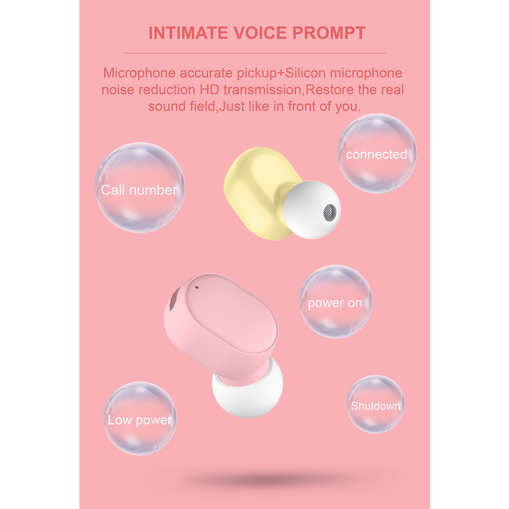 Tai Nghe Nhét Tai S8 Mini Bluetooth 5.0 Âm Thanh Stereo Chống Ồn Màu Macaron Phong Cách Thể Thao