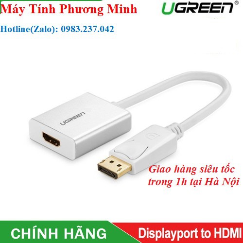 Cổng chuyển DISPLAY PORT to HDMI Ugreen 20411 -20cm- Hàng chính hãng bh 18 tháng