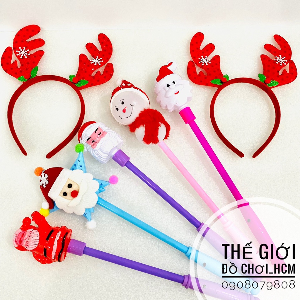 [NOEL ĐÃ ĐẾN] Cài tóc tuần lộc/ gậy ông già noel phát sáng/ gậy flash ngôi sao/ người tuyết phong cách giáng sinh cho bé