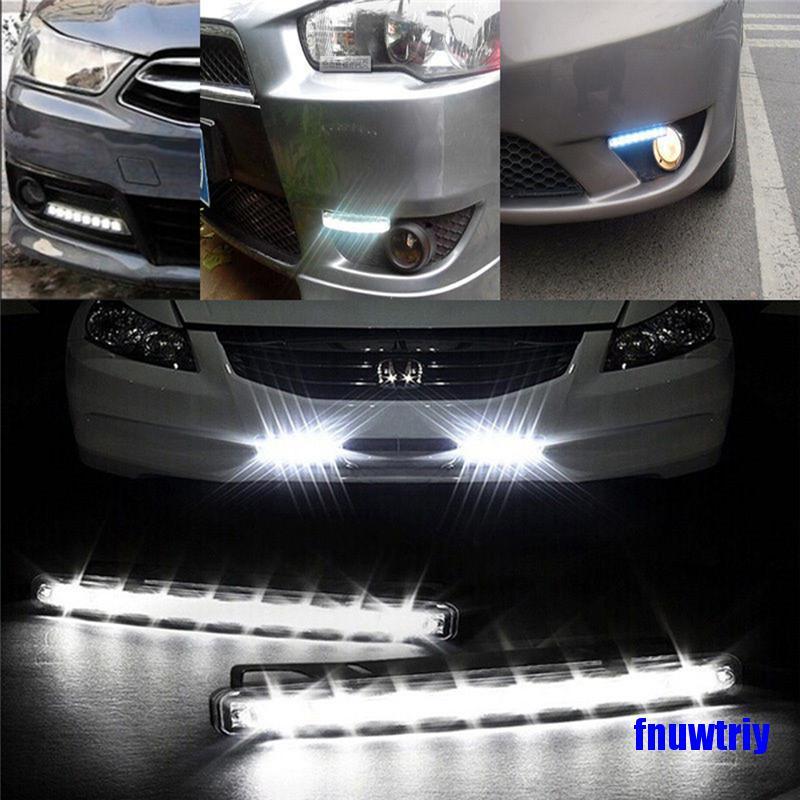 [COD]Car Light 8 LED DRL Fog Driving Daylight Daytime Running White Lamp