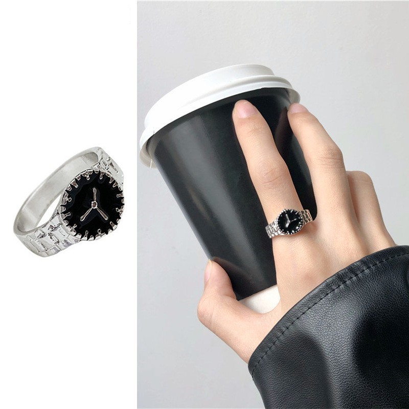 Nhẫn Có Mặt Đồng Hồ Tròn Phong Cách Hàn Quốc B862