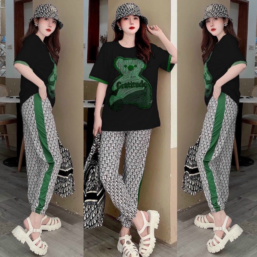 [bộ free ship] Bộ 2 món áo và quần đi chơi phong cách cá tính, năng động, chất vải cotton