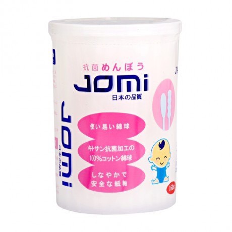 Tăm bông Jomi Nhật Bản kháng khuẩn, giúp vệ sinh sạch tai, mũi, trẻ em 160c và người lớn 200c 1 đầu xoắn - 1 đầu thường