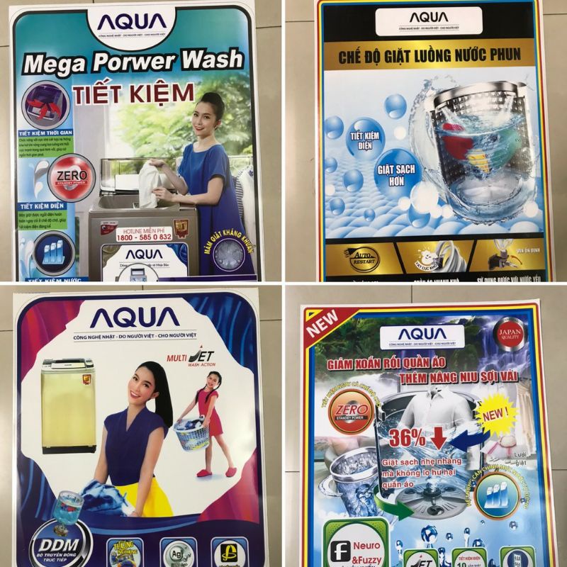 combo 20 tem máy giặt Aqua