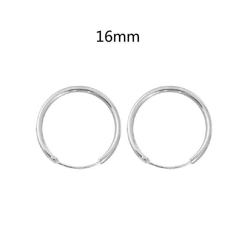 Bông Tai Mạ Bạc 925 Hình Tròn Đơn Giản Phong Cách Dân Tộc