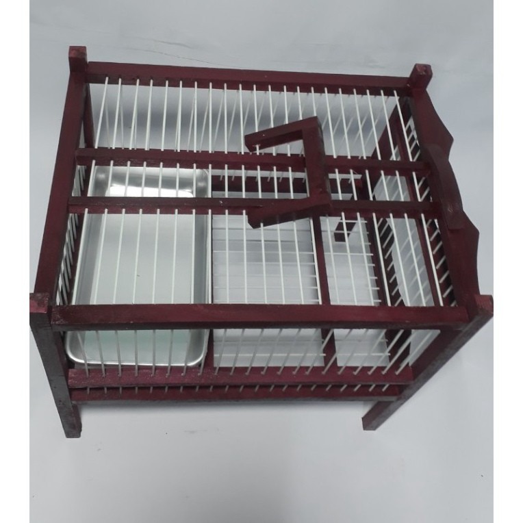 Lồng Tắm Chim - Lồng Tắm Chào Mào, Khướu, Hoạ Mi  Kèm Khay Nước Nhôm