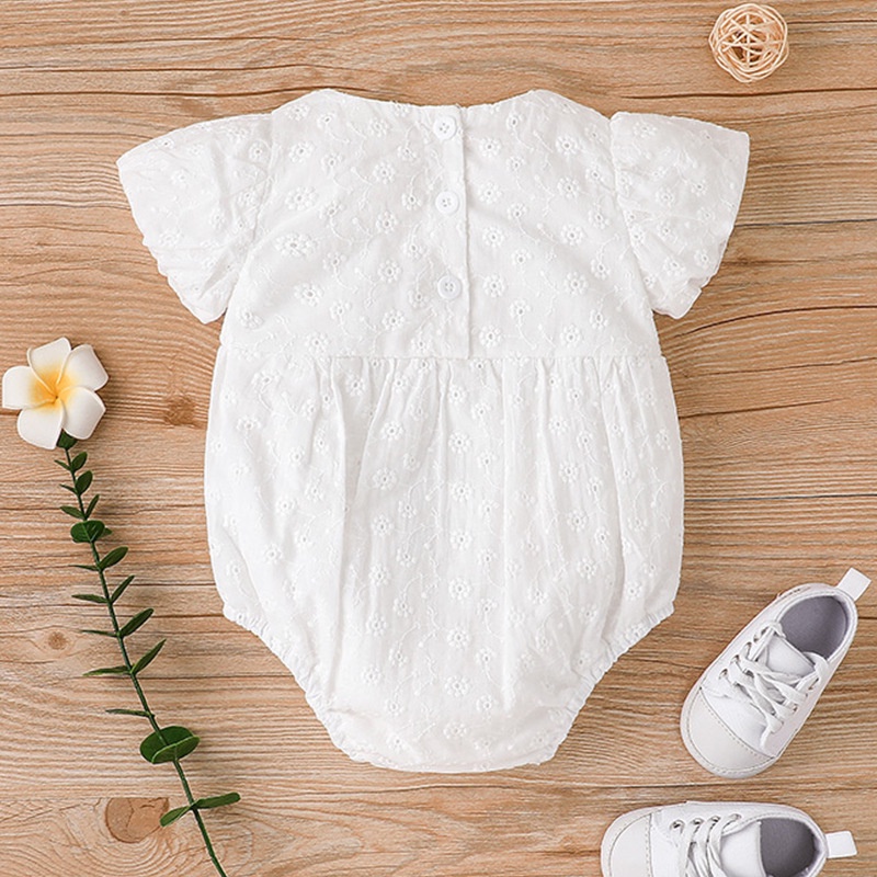 Body bé gái đồ sơ sinh từ 0 đến 24 tháng Cotton Màu Trắng Dành bodysuit liền thân mùa hè tay tay ngắn áo cho bé trẻ em
