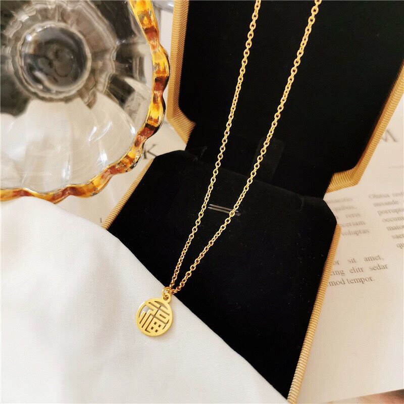 Vòng cổ Thép Titan Màu Sắc Độc Đáo Phong Cách Trung Hoa