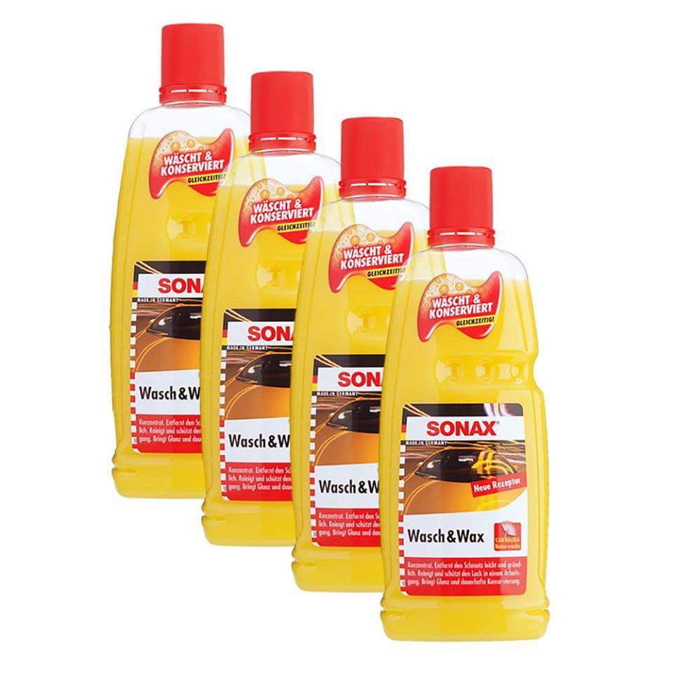 Nước rửa xe Sonax ô tô xe máy siêu bóng 2:1 SONAX Wash & Wax (Rửa & Wax bóng sơn) 1000ml SonaxSonax313341