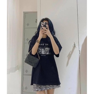 Set chân váy beo + áo pull