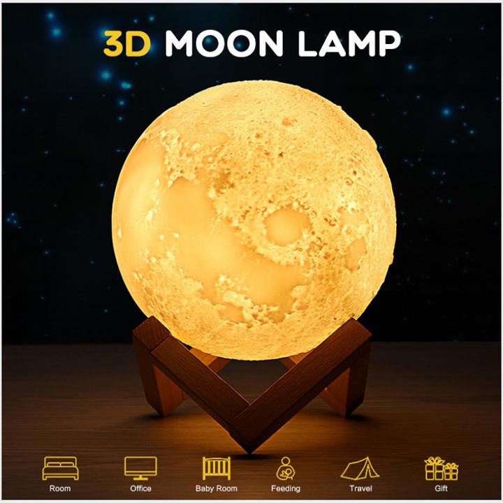 Đèn Ngủ Mặt Trăng Moonlight 3D Độc Đáo Để Bàn