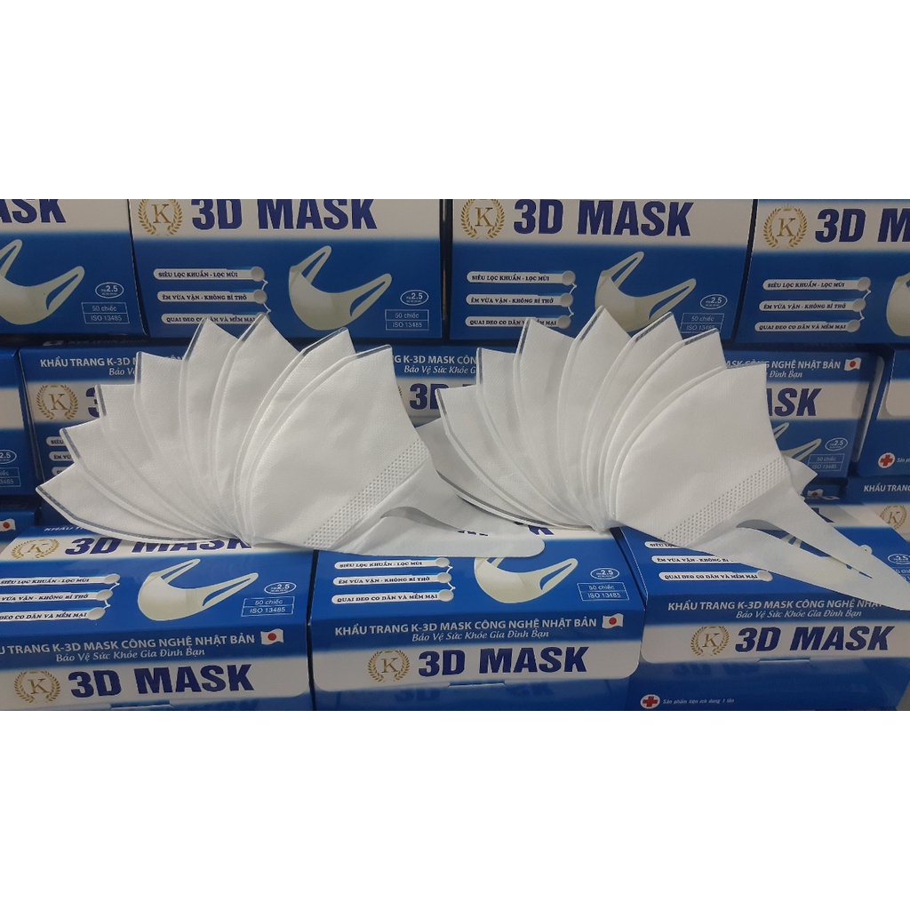 Hộp 100 cái Khẩu Trang K3D Mask Size M Công Nghệ dập Nhật Bản