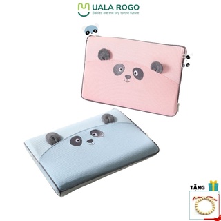 Gối chống bẹp đầu cao su non Ualarogo cho bé sơ sinh nâng đỡ cổ gáy mềm mại thoáng khí Panda 8899