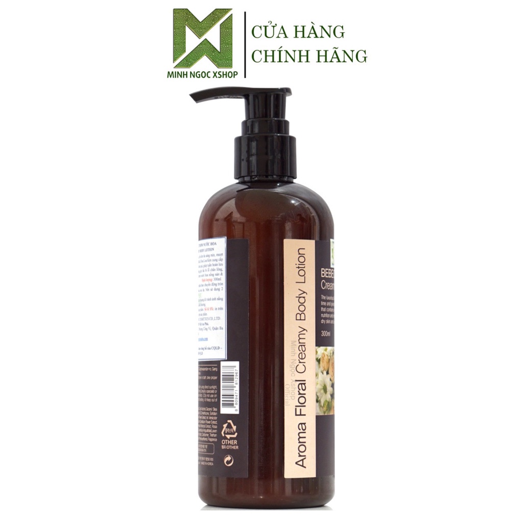 Sữa dưỡng thể sáng da hương thơm nước hoa BEBECO AROMA FLORAL CREAMY BODY LOTION 300ml