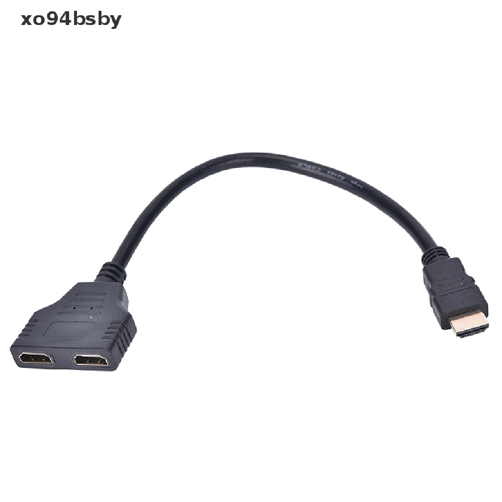 [xo94bsby] New 1080P HDMI Port Male to 2 Female 1 In 2 Out Splitter Cable Adapter Converter [xo94bsby]