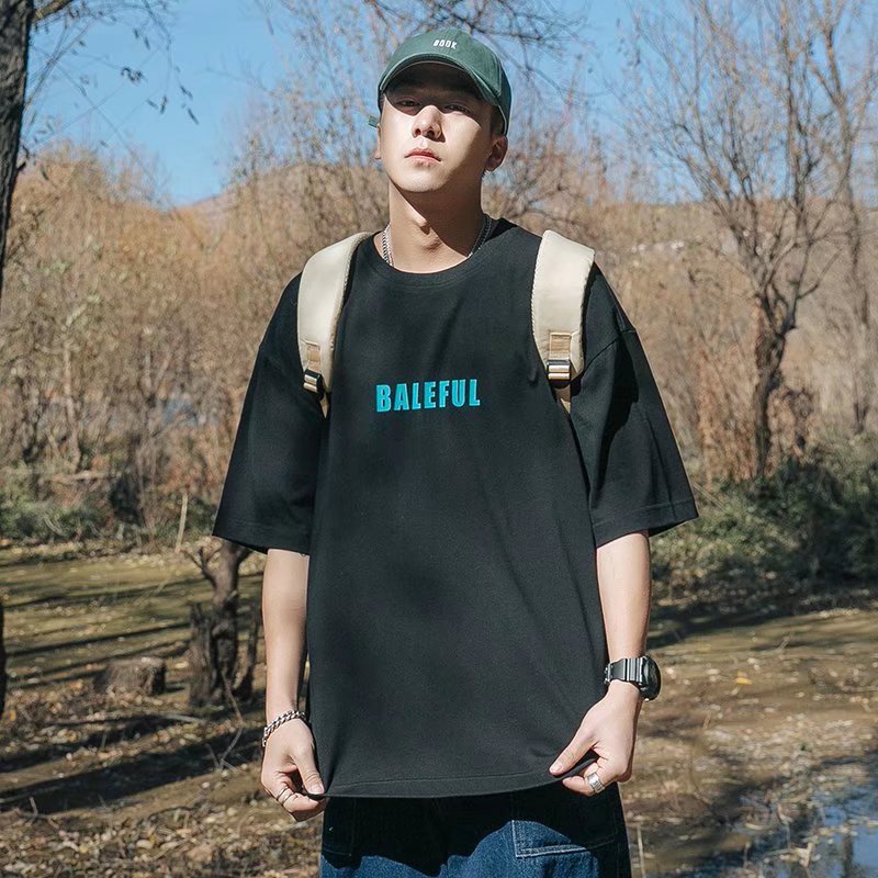 Áo Thun Tay Ngắn Cổ Tròn In Chữ Size M-8XL Thời Trang Cho Nam Nữ