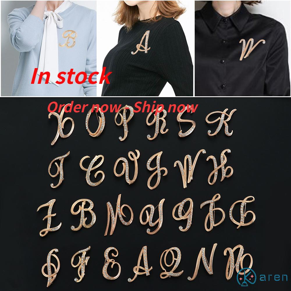 Thời Trang KAREN|Trâm Cài Áo Hình 26 Chữ Cái Tiếng Anh|Phụ Kiện Trang Sức Cổ Áo Vest Màu Sắc Đẹp Mắt Thời Trang|Clip