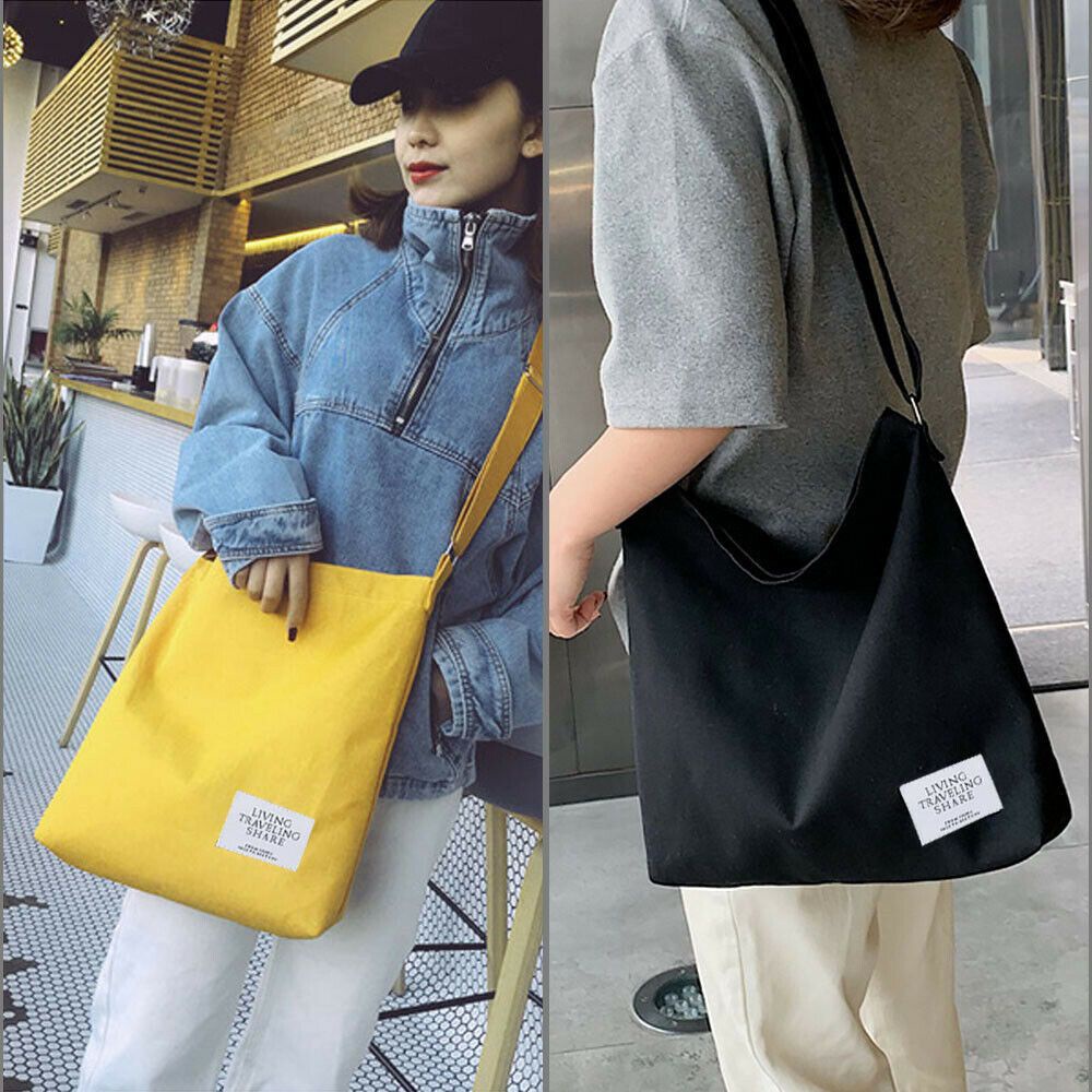 Túi đeo chéo vai bằng vải canvas MIHAN1 thời trang dành cho nữ