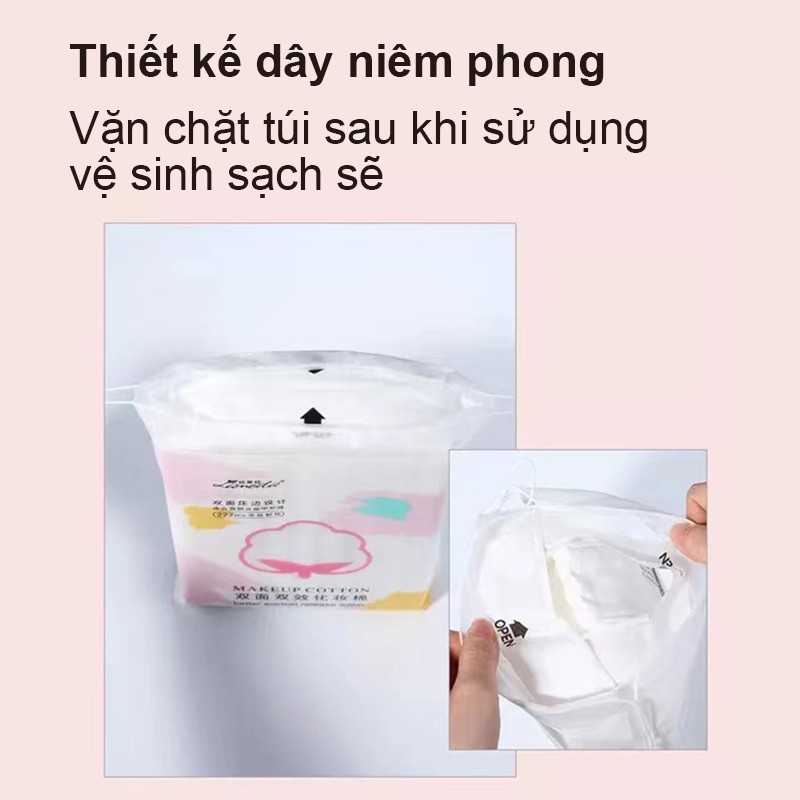 Bông Tẩy Trang Lameila 3 lớp Cotton Pads [Túi 222 miếng] + Nước tẩy trang 60ml