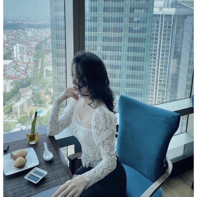 Áo ren dài tay hai lớp hàng thiết kế m75 | BigBuy360 - bigbuy360.vn