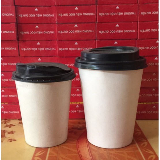 50 CÁI Cốc giấy giữ nhiệt có nắp 8OZ&amp;12OZ&amp;16OZ (250ml,350ml,500ml) BAO GỒM NẮP  (chỉ giao hỏa tốc)