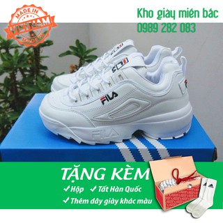 Giày fila trắng giá rẻ ảnh thật (tặng hộp + tặng tất)