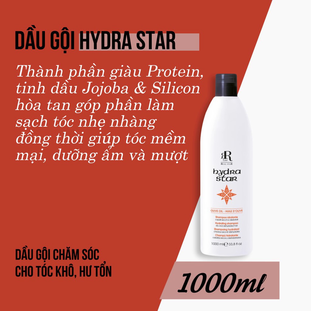 [Mã BEAUHD26K giảm 26K] Dầu gội chăm sóc tóc khô và hư tổn RRline Hydra Star Shampoo 1000ml